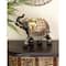 10" Brown Eclectic Polystone Elephant Sculpture